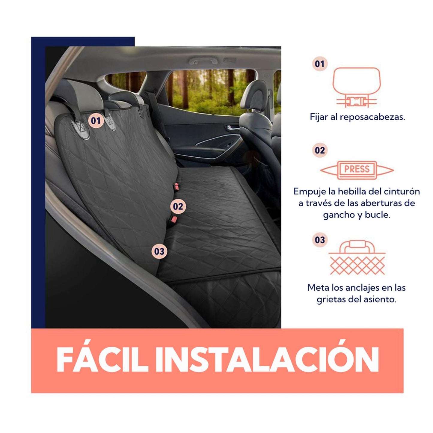 Cubre Asiento de automóvil para mascotas